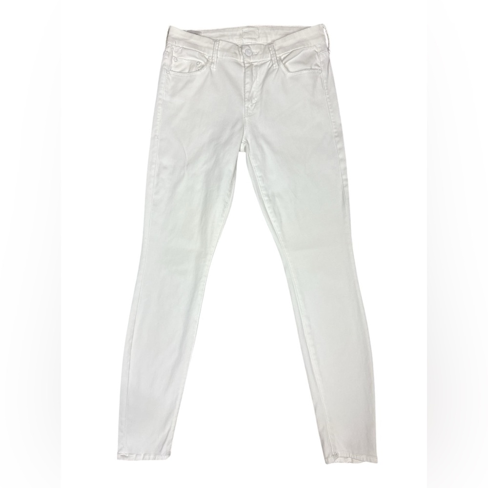 MOTHER The Looker Skinny White Denim Glass Slipper Womens Size 27 - 29.5” Inseam